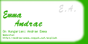 emma andrae business card